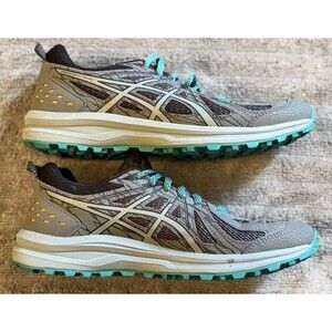 Asics Frequent Trail Womens Size 8 Gray Blue Trail Running Shoes 1012A022